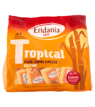 Eridania Tropical Zucchero di Pura Canna Grezzo Bustine 500 g