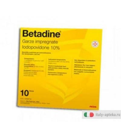Betadine 10 garze 10x10 cm