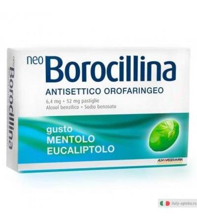 Neoborocillina Antisettico Orofaringeo 16 pastiglie gusto mentolo e eucaliptolo