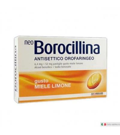 Neoborocillina Antisettico orofaringeo 16 pastiglie gusto miele e limone