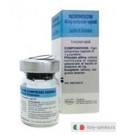 Normogin 6 comprese vaginali 40 mg