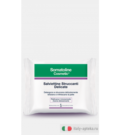 Somatoline Cosmetic Anti-age Detergenza viso Salviettine Struccanti Delicate 20 pezzi